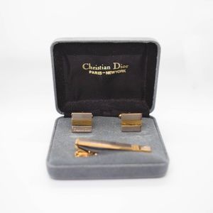 Vintage Dior Tie Bar and Cufflink Set ||  With Box